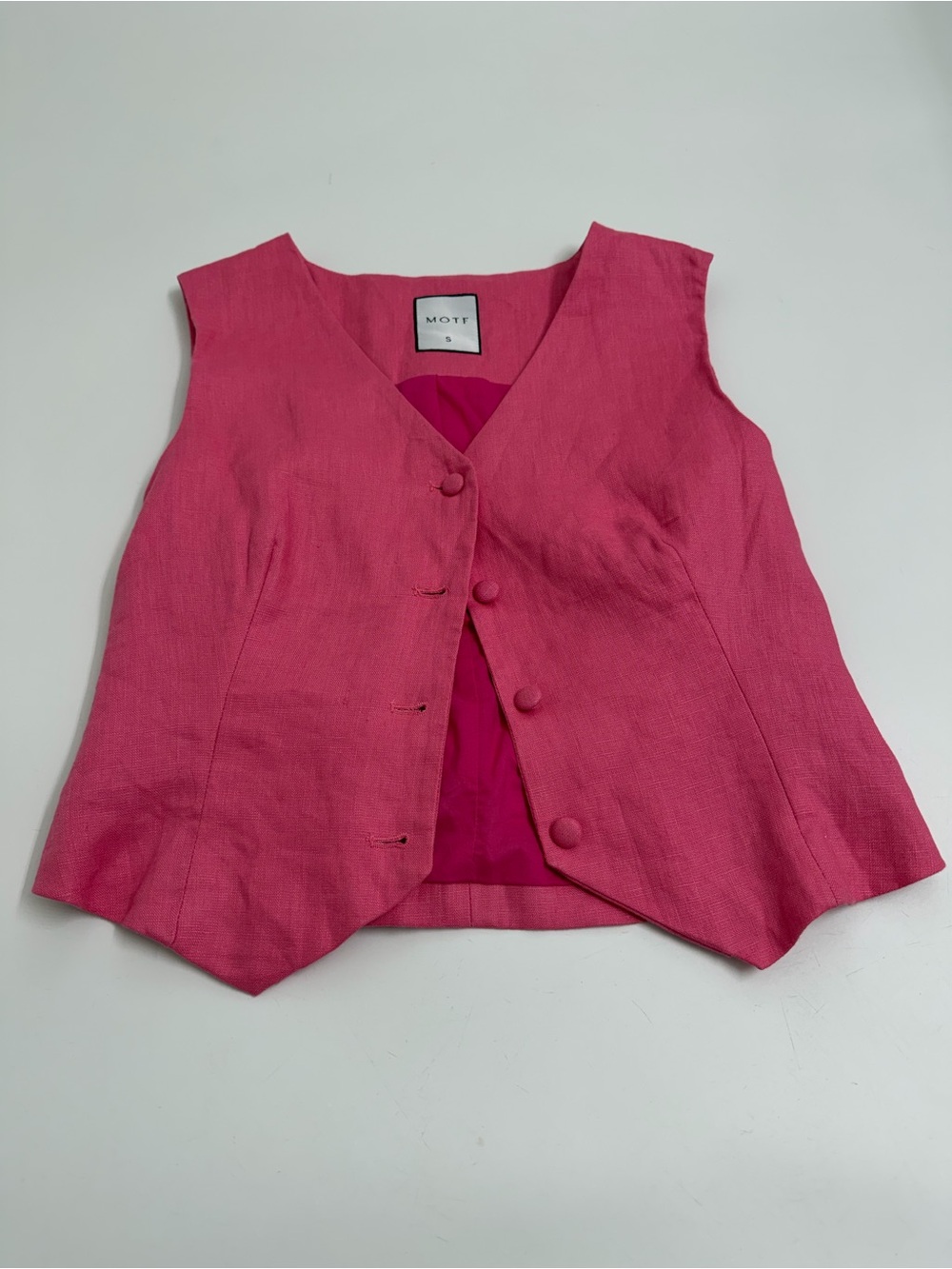 MOTF Pink Tailored Vest Small Sleeveless Waistcoat‎ Barbiecore Coquette